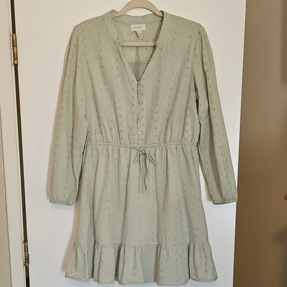 Jessica Simpson Light Green Eyelet Dress